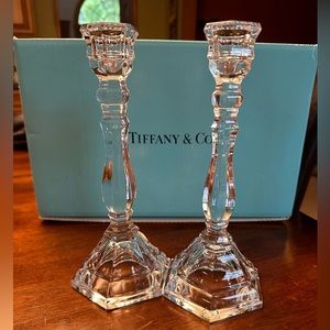 Tiffany & Co Glass Candlestick Holders